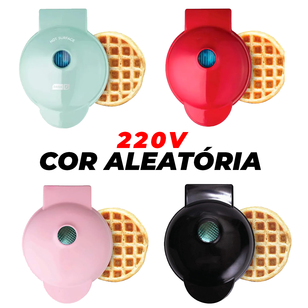 Mini Máquina de Waffles Elétrica Portátil
