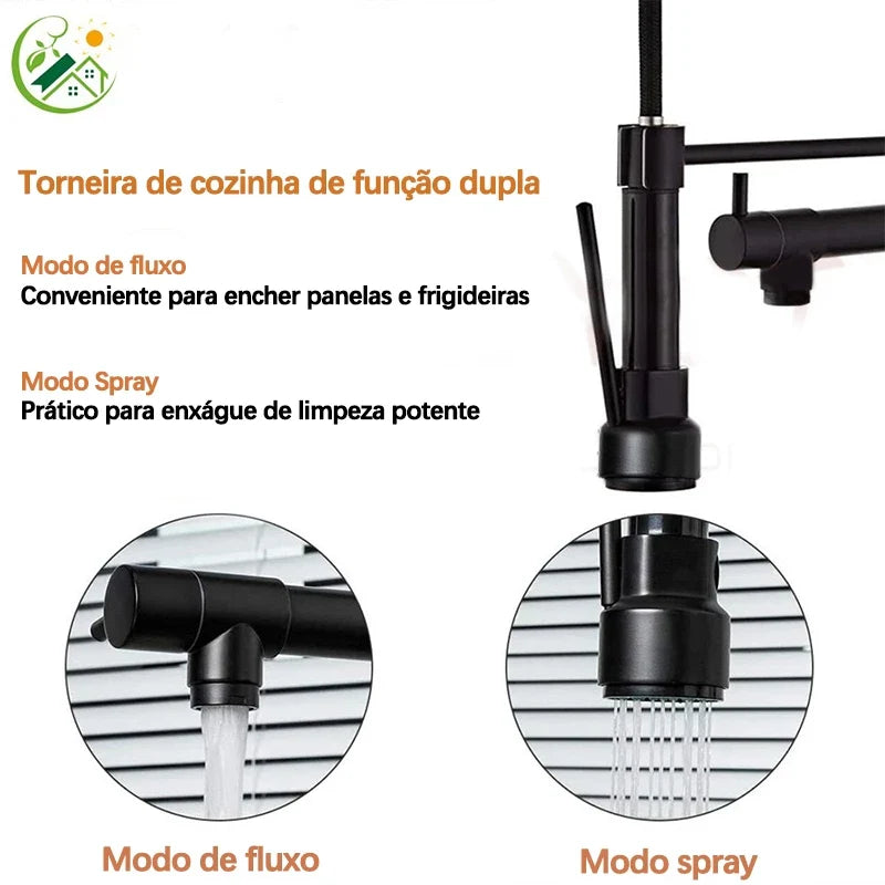 Torneira Cozinha Gourmet Monocomando Com Spray Extensor
