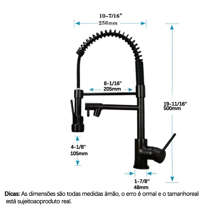 Torneira Cozinha Gourmet Monocomando Com Spray Extensor
