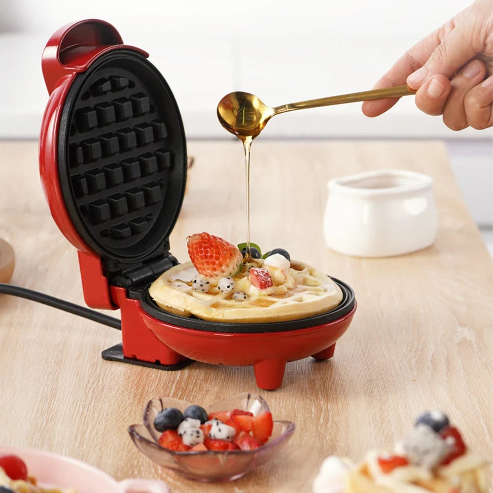 Mini Máquina de Waffles Elétrica Portátil
